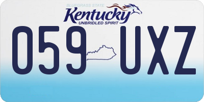 KY license plate 059UXZ