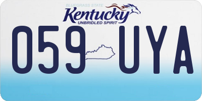 KY license plate 059UYA