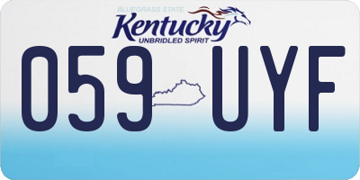KY license plate 059UYF