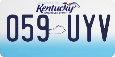 KY license plate 059UYV