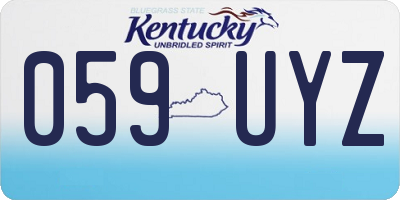 KY license plate 059UYZ