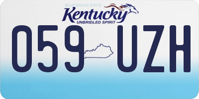 KY license plate 059UZH