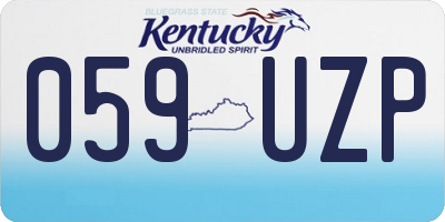 KY license plate 059UZP