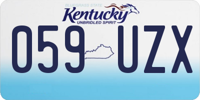 KY license plate 059UZX