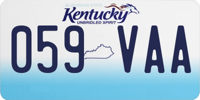 KY license plate 059VAA