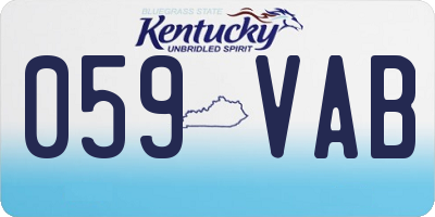 KY license plate 059VAB