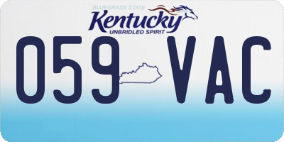 KY license plate 059VAC