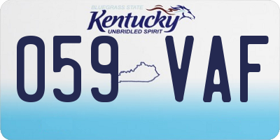 KY license plate 059VAF