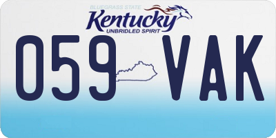 KY license plate 059VAK