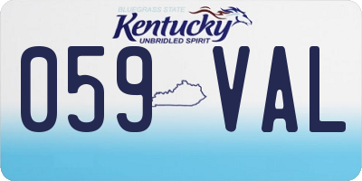 KY license plate 059VAL