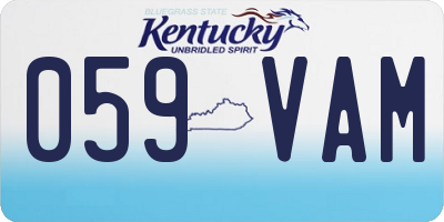 KY license plate 059VAM