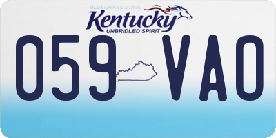 KY license plate 059VAO