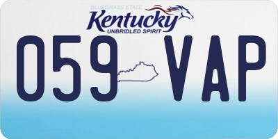 KY license plate 059VAP