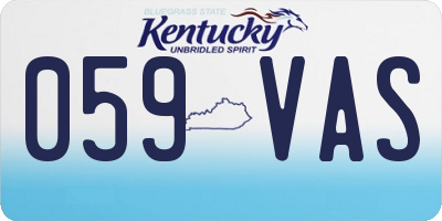 KY license plate 059VAS