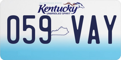 KY license plate 059VAY
