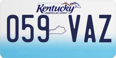 KY license plate 059VAZ
