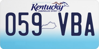 KY license plate 059VBA
