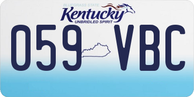 KY license plate 059VBC