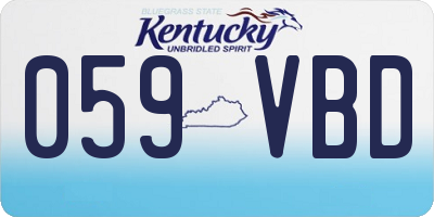 KY license plate 059VBD