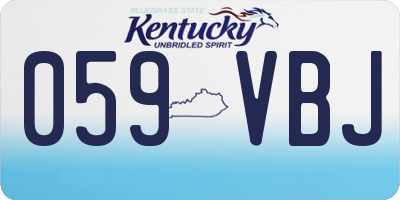 KY license plate 059VBJ