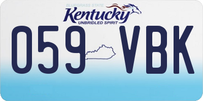 KY license plate 059VBK