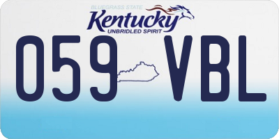 KY license plate 059VBL