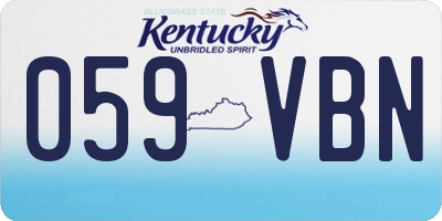 KY license plate 059VBN