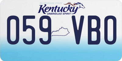 KY license plate 059VBO