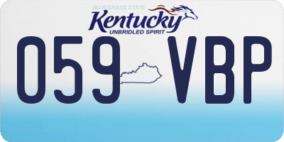 KY license plate 059VBP