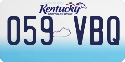 KY license plate 059VBQ