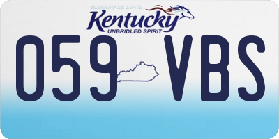 KY license plate 059VBS