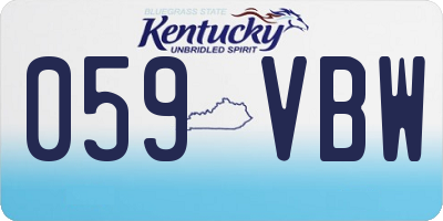 KY license plate 059VBW