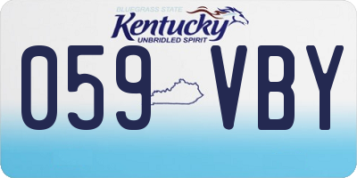 KY license plate 059VBY