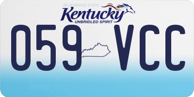 KY license plate 059VCC