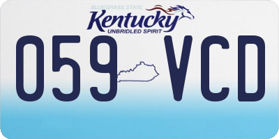 KY license plate 059VCD