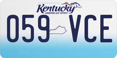 KY license plate 059VCE