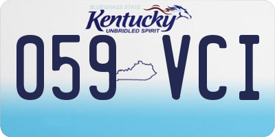 KY license plate 059VCI