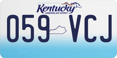 KY license plate 059VCJ