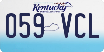 KY license plate 059VCL