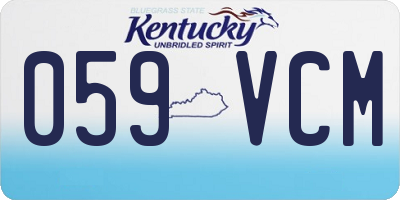 KY license plate 059VCM