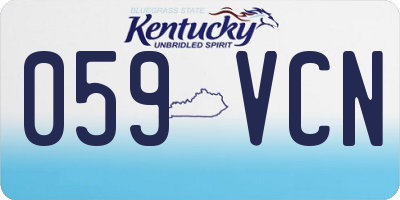 KY license plate 059VCN