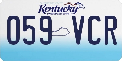 KY license plate 059VCR