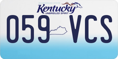 KY license plate 059VCS