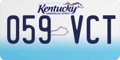 KY license plate 059VCT