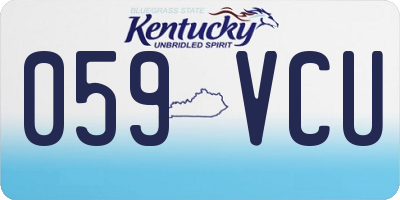 KY license plate 059VCU