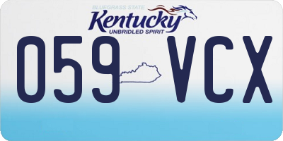 KY license plate 059VCX