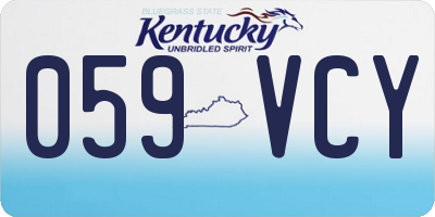 KY license plate 059VCY