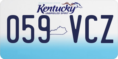 KY license plate 059VCZ
