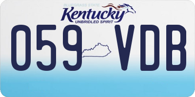 KY license plate 059VDB