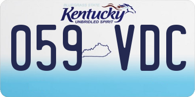 KY license plate 059VDC